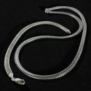 Vintage Sterling Chevron Herringbone Necklace 20" & Bracelet Set Heavy 45.42g